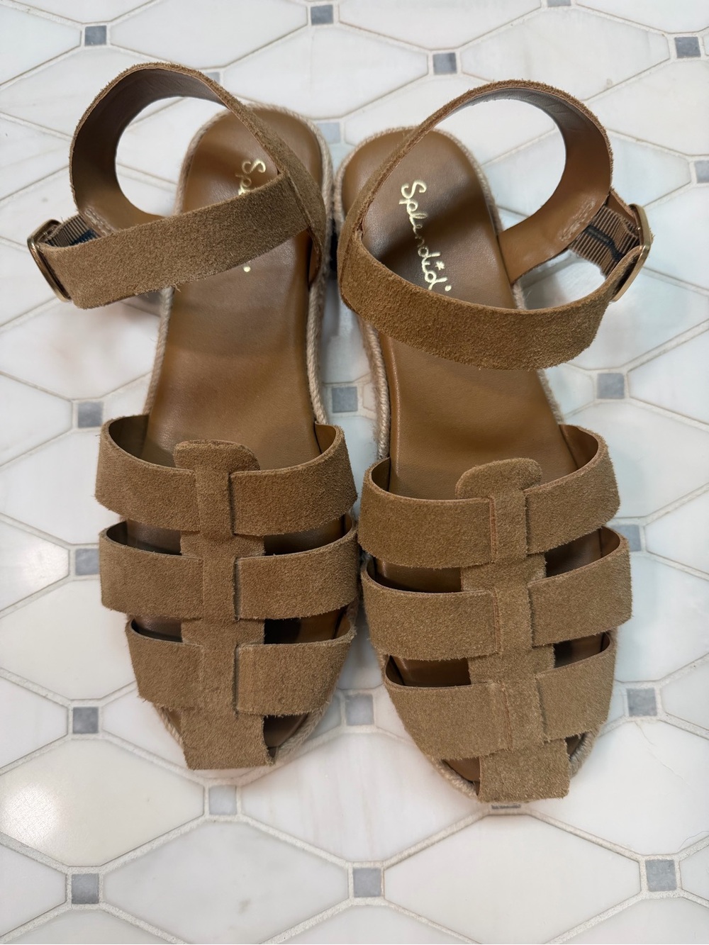 Splendid Tan Suede Strappy Gladiator Sandals